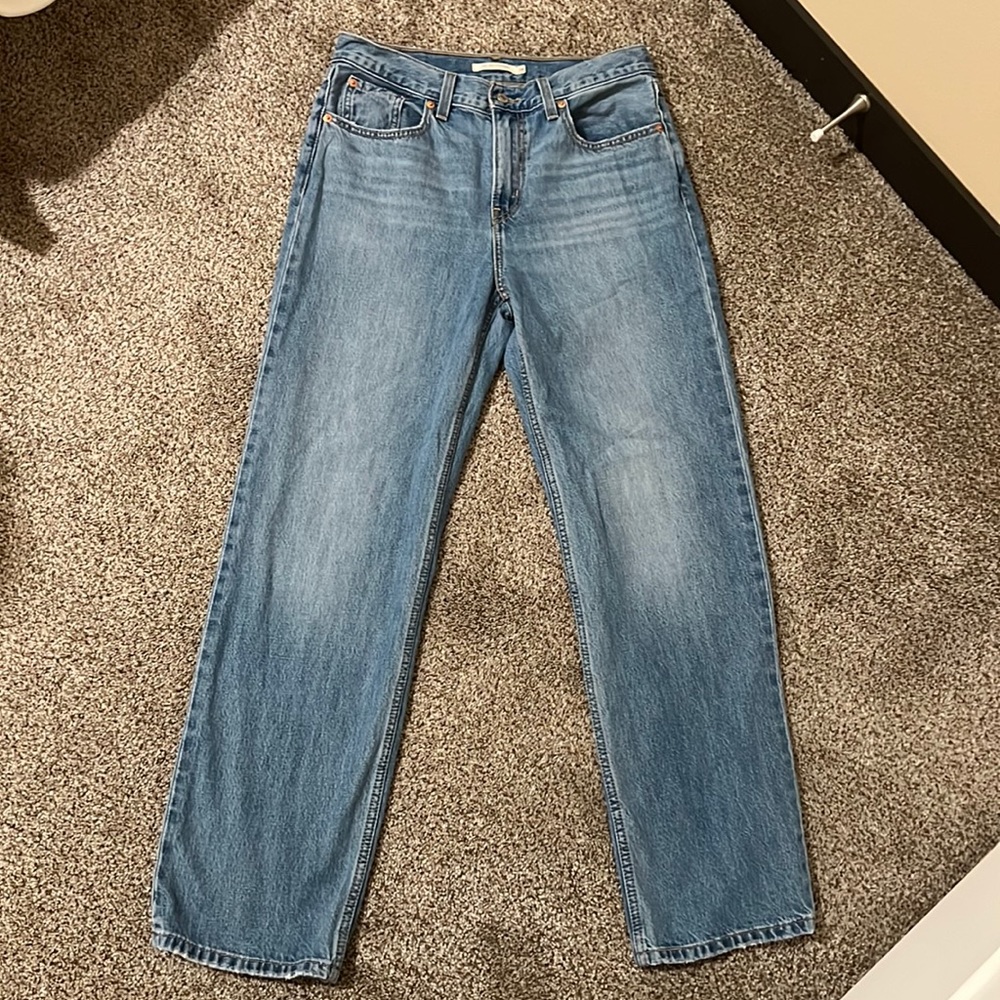 Levi’s Women’s Low Pro Straight Jeans in “Go Ahead” wash